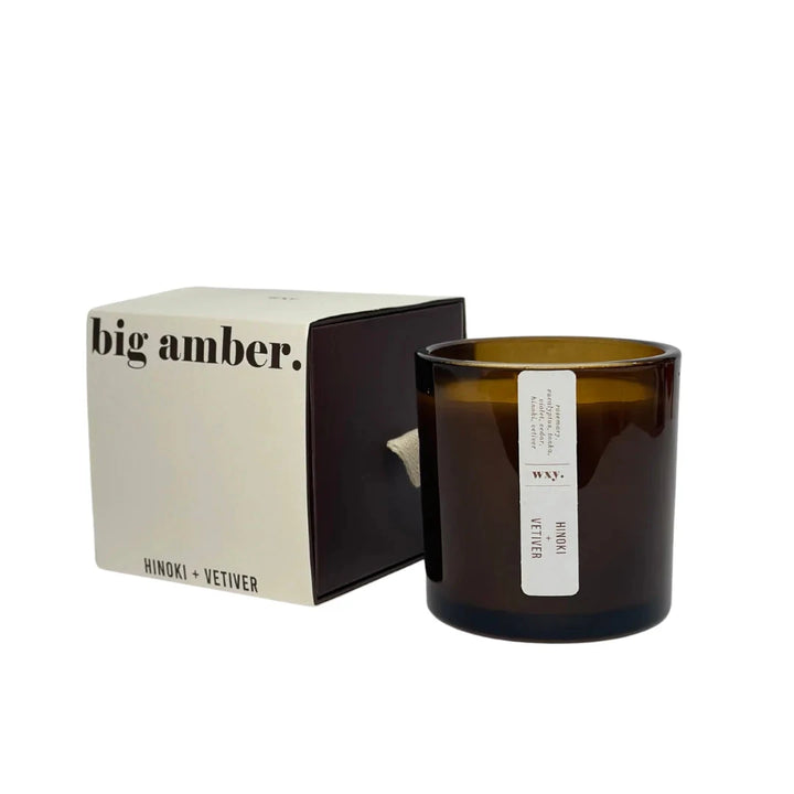 big amber, HINOKI + VETIVER, the grounding scent - Duftkerze von wxy.