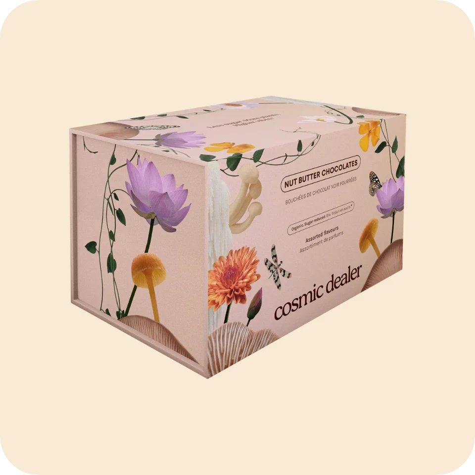 Box of 14 - HIGH VIBES BOX - 14 Mini Chocolate Gift Set - COSMIC DEALER North Glow