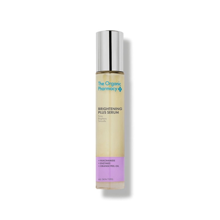 Flakon des Brightening Plus Serums von The Organic Pharmacy mit 35 ml Inhalt