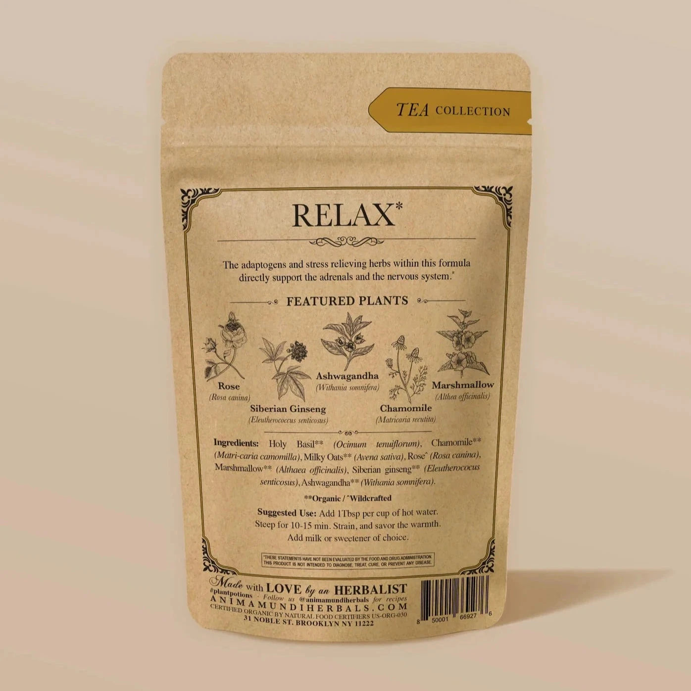 CALM Relax &amp; Restore - Stress-Relieving Tonic Tea by ANIMA MUNDI