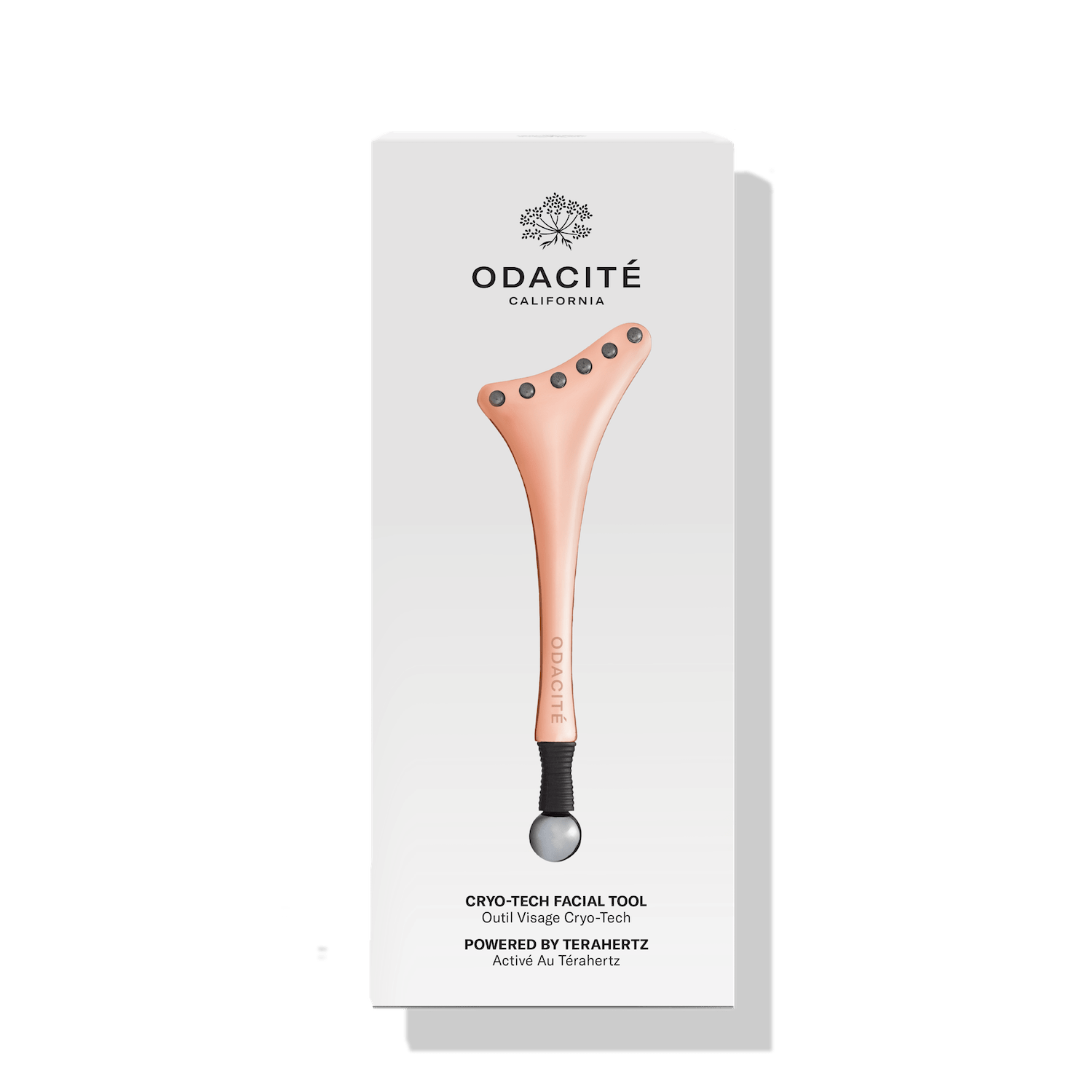 Edle Verpackung des Odacité Cryo Tech Facial Tool.