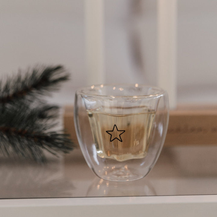 Double-walled heart glass HEART - owl cut