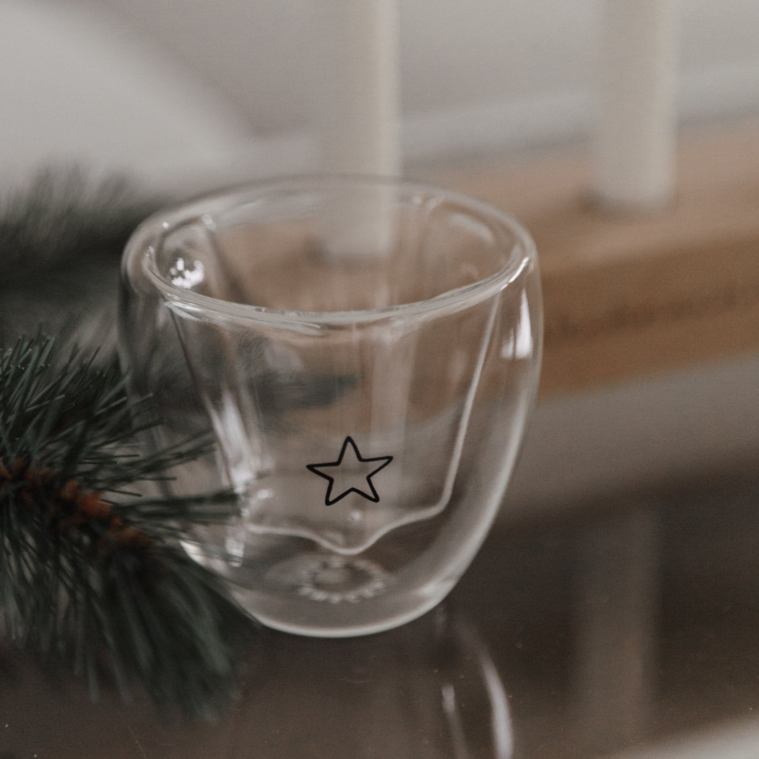 Doppelwandiges Glas STERN - Eulenschnitt sternförmiges Kaffe- und Teeglas