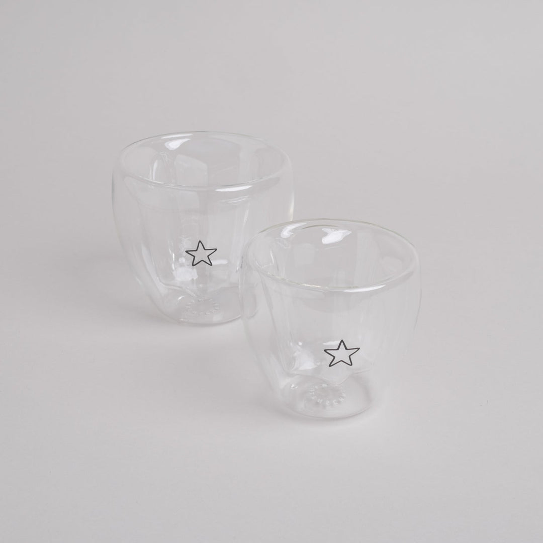 Double-walled heart glass HEART - owl cut North Glow