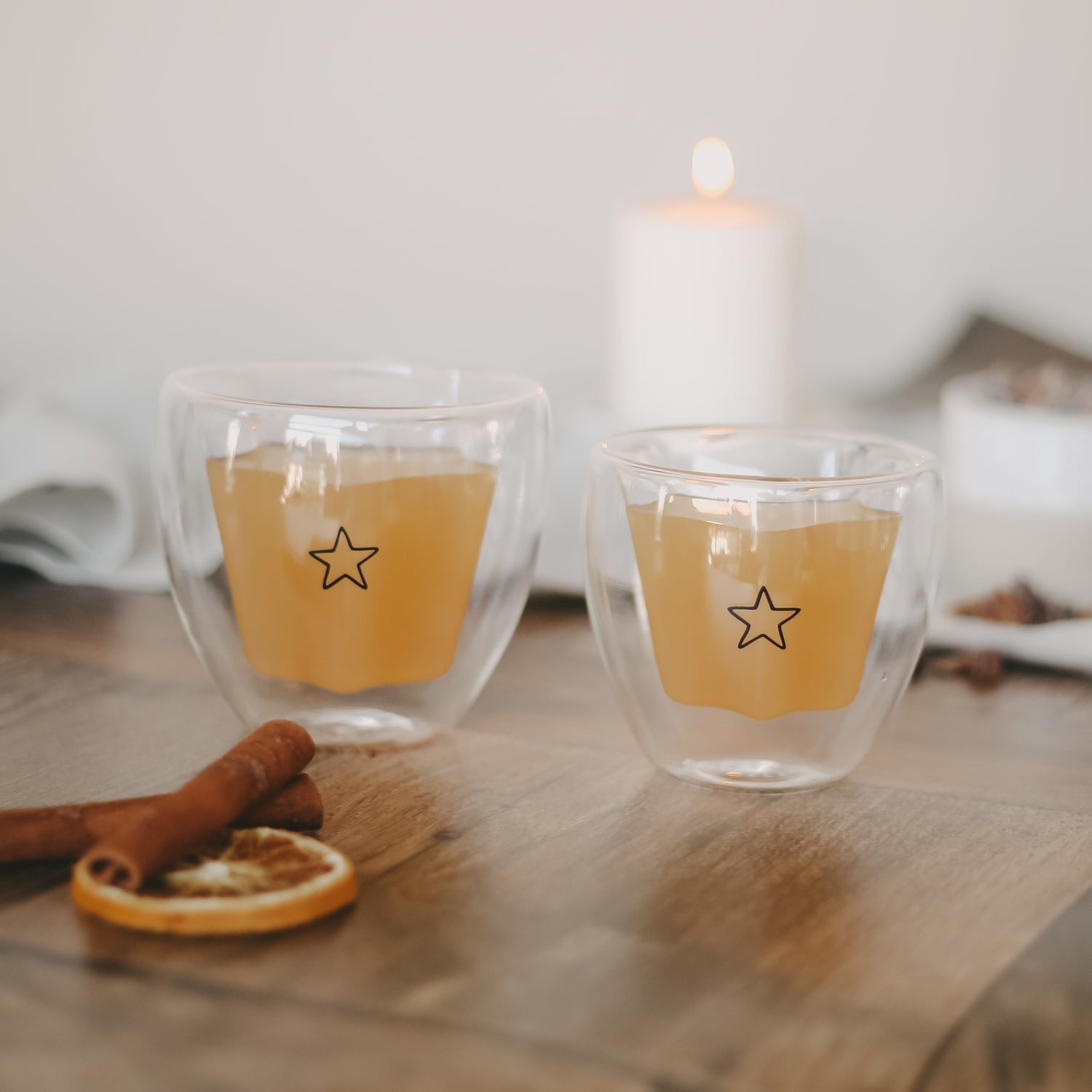 Doppelwandiges Glas STERN - Eulenschnitt sternförmiges Kaffe- und Teeglas