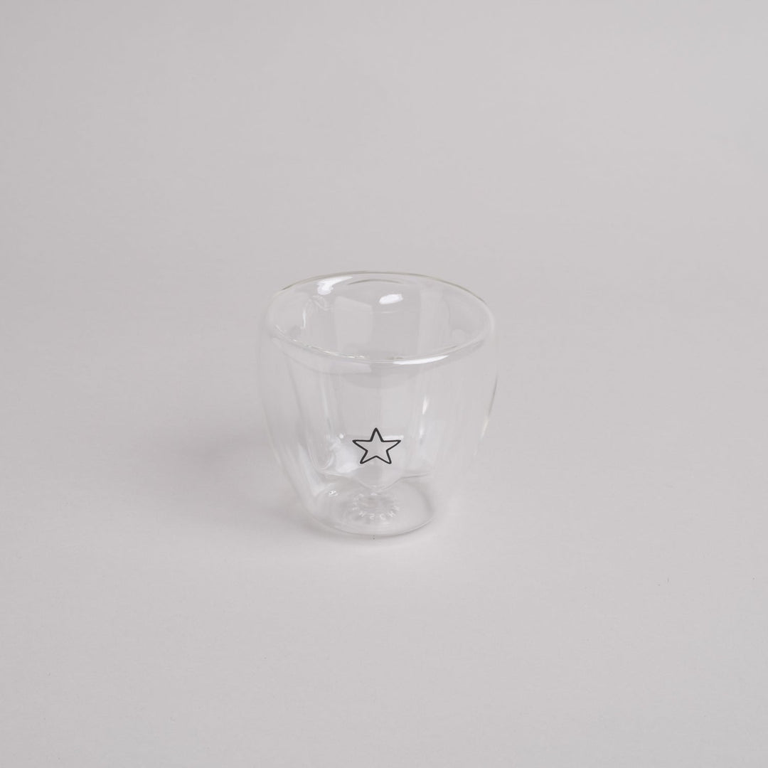 Double-walled heart glass HEART - owl cut North Glow