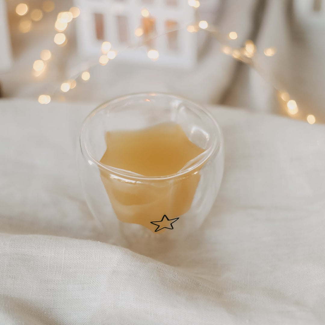 Double-walled heart glass HEART - owl cut North Glow