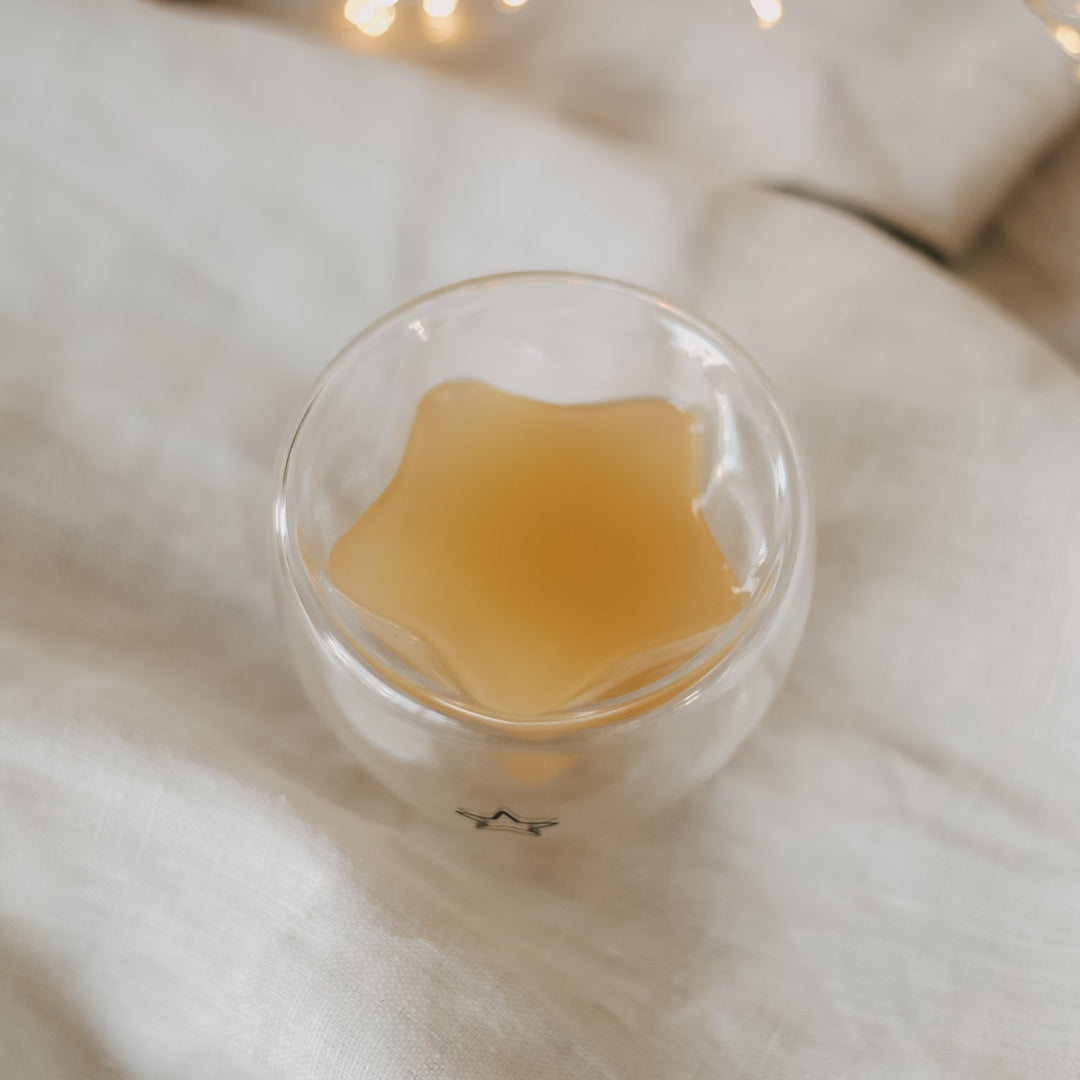 Double-walled heart glass HEART - owl cut North Glow