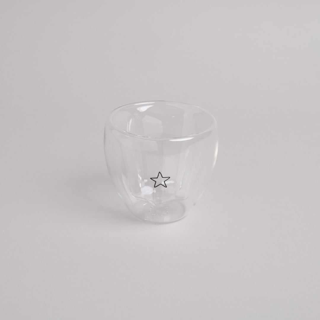 Double-walled heart glass HEART - owl cut North Glow