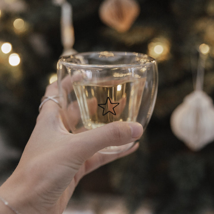 Double-walled heart glass HEART - owl cut