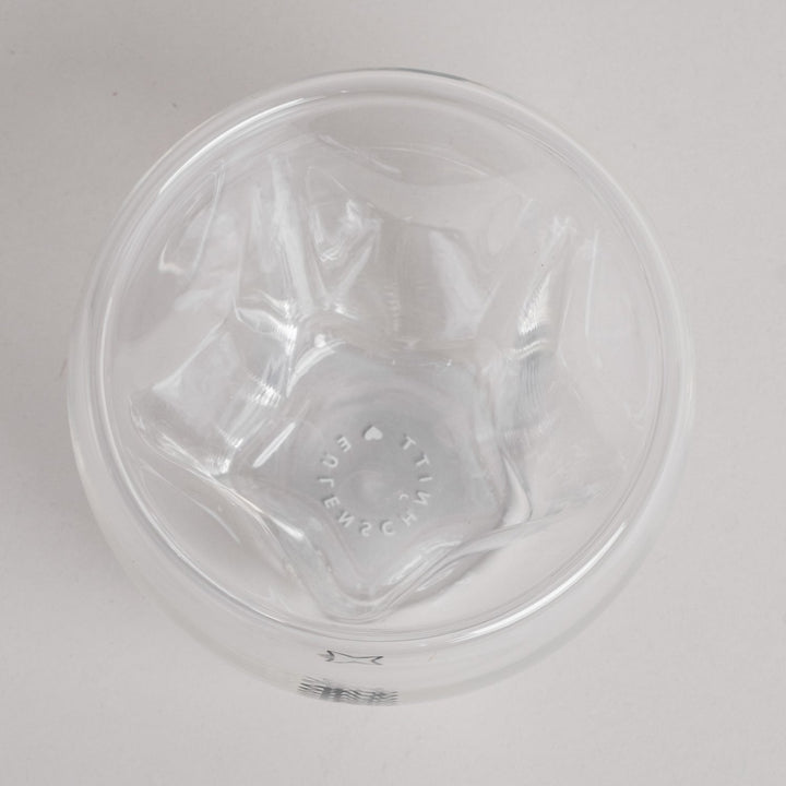 Double-walled heart glass HEART - owl cut