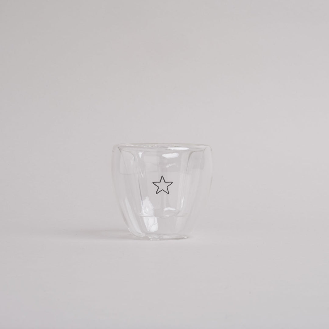 Double-walled heart glass HEART - owl cut North Glow