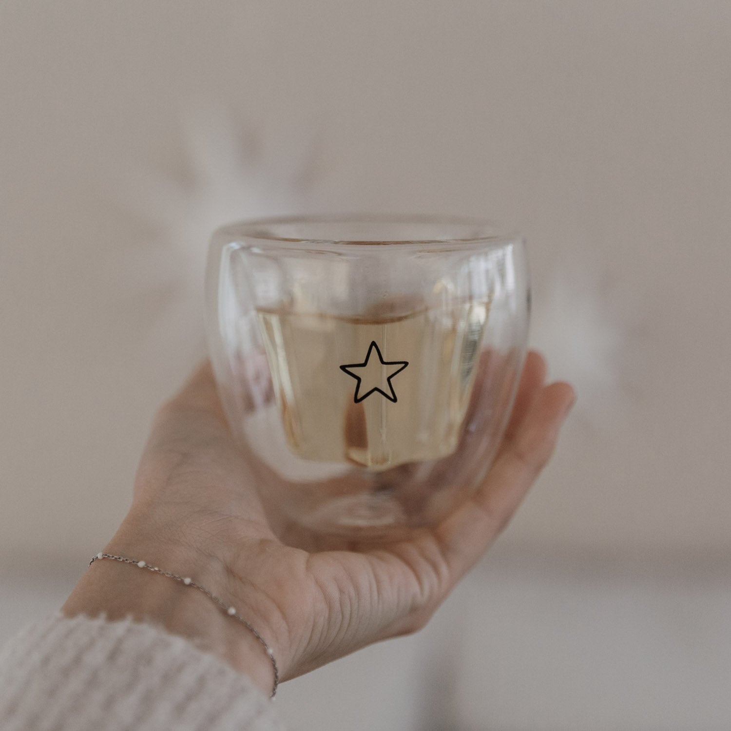 Doppelwandiges Glas STERN - Eulenschnitt sternförmiges Kaffe- und Teeglas