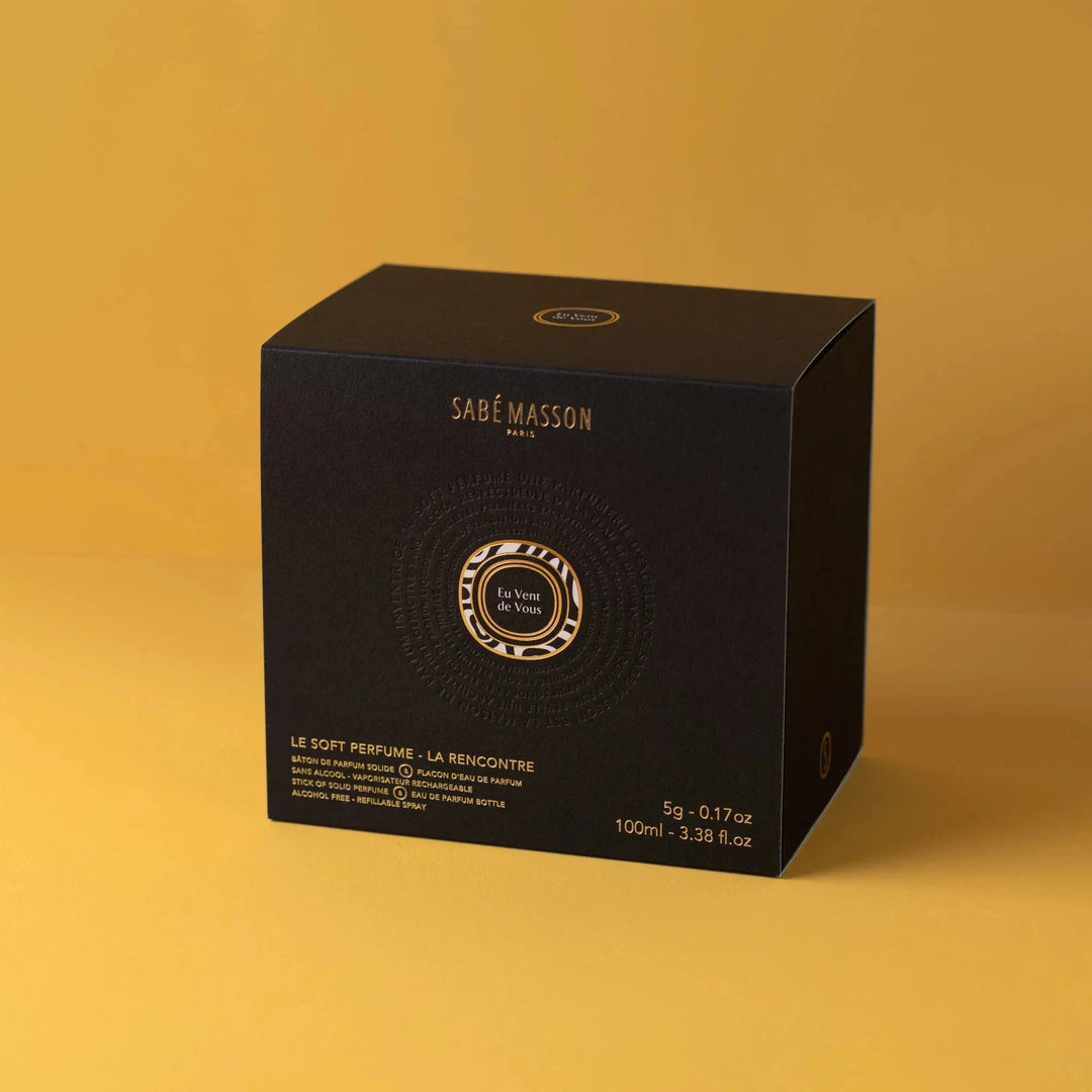 Nachhaltige Geschenkverpackung mit Soft Perfume Stick & Liquid Parfum, vegan & alkoholfrei - SABÉ MASSON Eu Vent de Vous Duftset La Rencontre  North Glow
