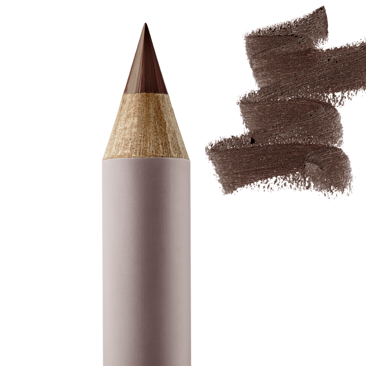 Manasi 7 Kajalstift Eye und Lip Definer Criollo in Nahaufnahme mit Farb- und Texturbeispiel vor weißem Hintergrund.