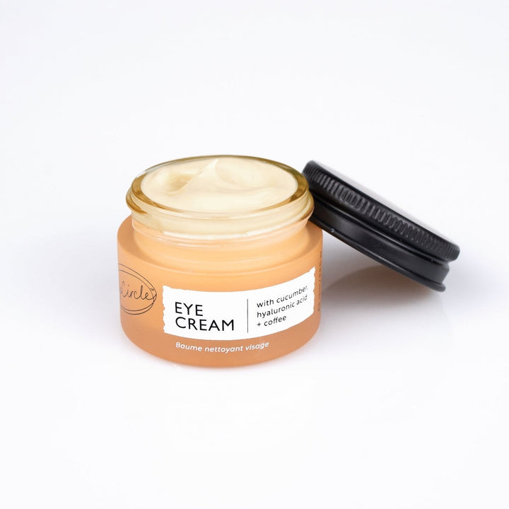 UpCircle Eye Cream – vegane Augencreme mit Hyaluronsäure und Kaffee im Glastiegel mit schwarzem Aluminium Deckel