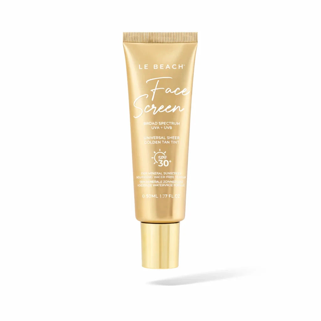 LE BEACH Face Screen SPF30+ Tinted Golden Tan Glow – getönte natürliche Gesichtssonnencreme North Glow