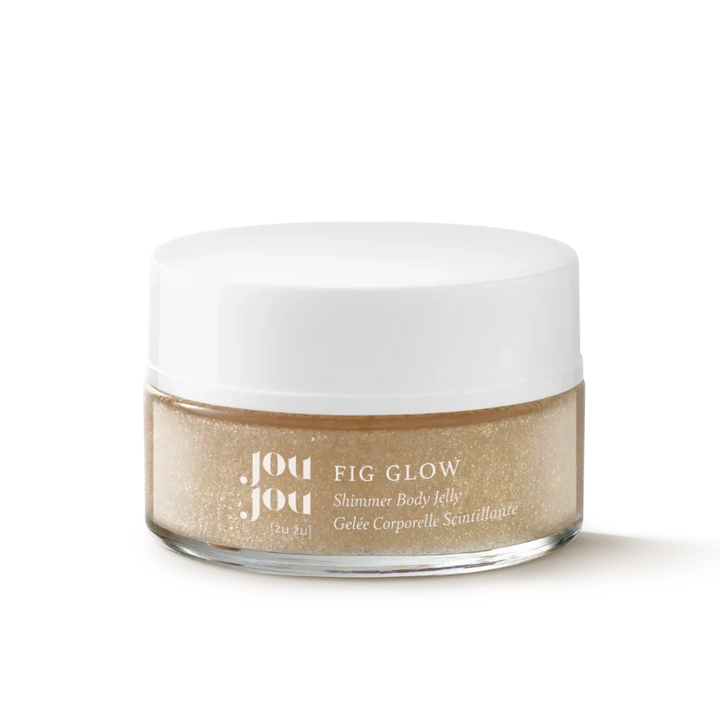 Fig Glow Shimmer Body Jelly von JouJou vor weißem Hintergrund.