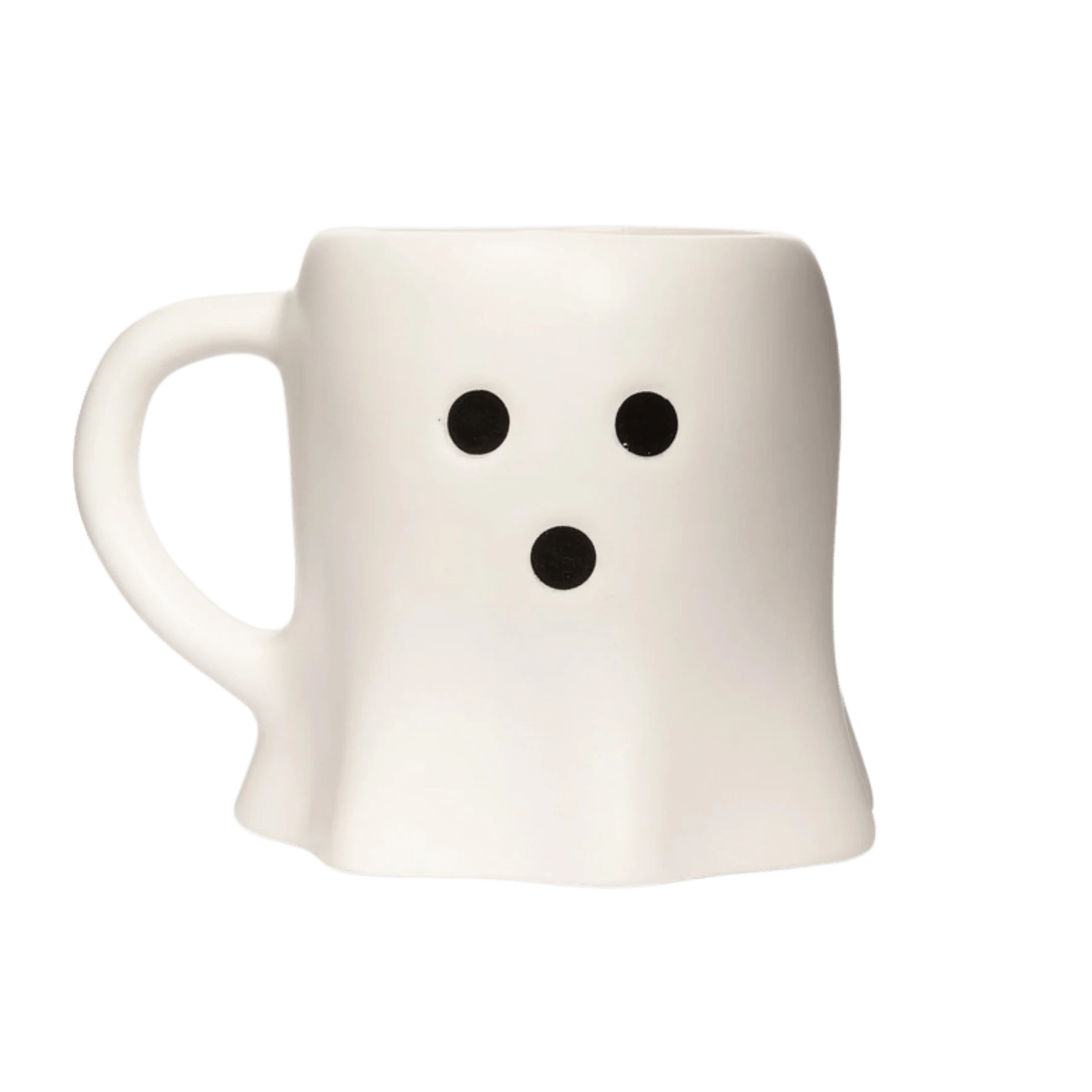 Cremefarbener Keramikbecher mit süßem Geistergesicht-Spülmaschinen- und mikrowellengeeignet