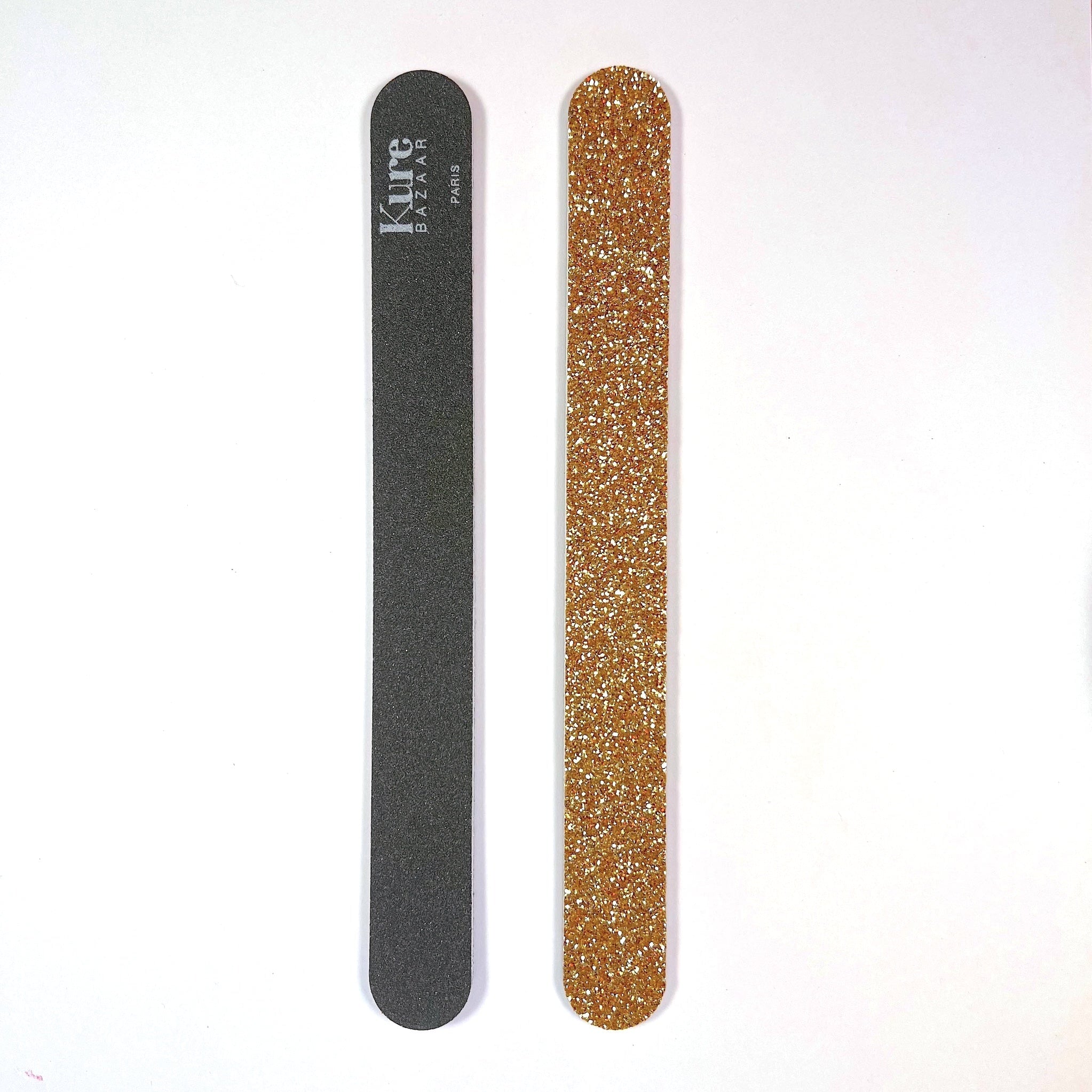 Glitter files in gold, silver and black