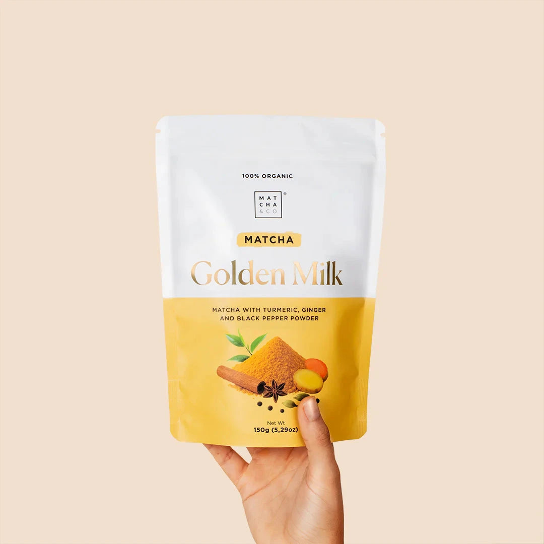 Golden Milk von Matcha & Co in Bio-Qualität, Produktverpackung Vorderseite North Glow