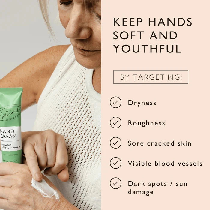Anwendung der UpCircle Vegan Hand Cream – pflegt trockene, strapazierte Hände geschmeidig weich