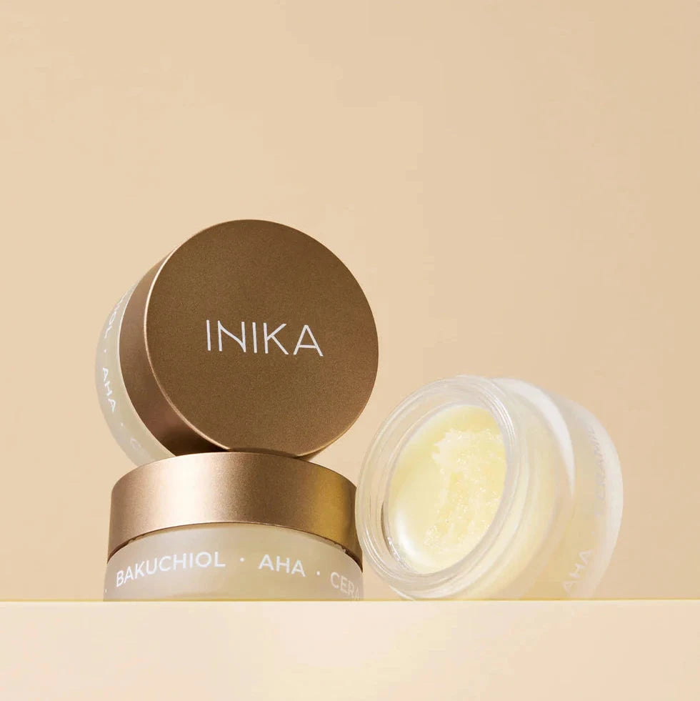 INIKA Organic Lip Mask mit Bakuchiol und AHA – Natürliche Lippenpflege in nachhaltigem Glasbehälter