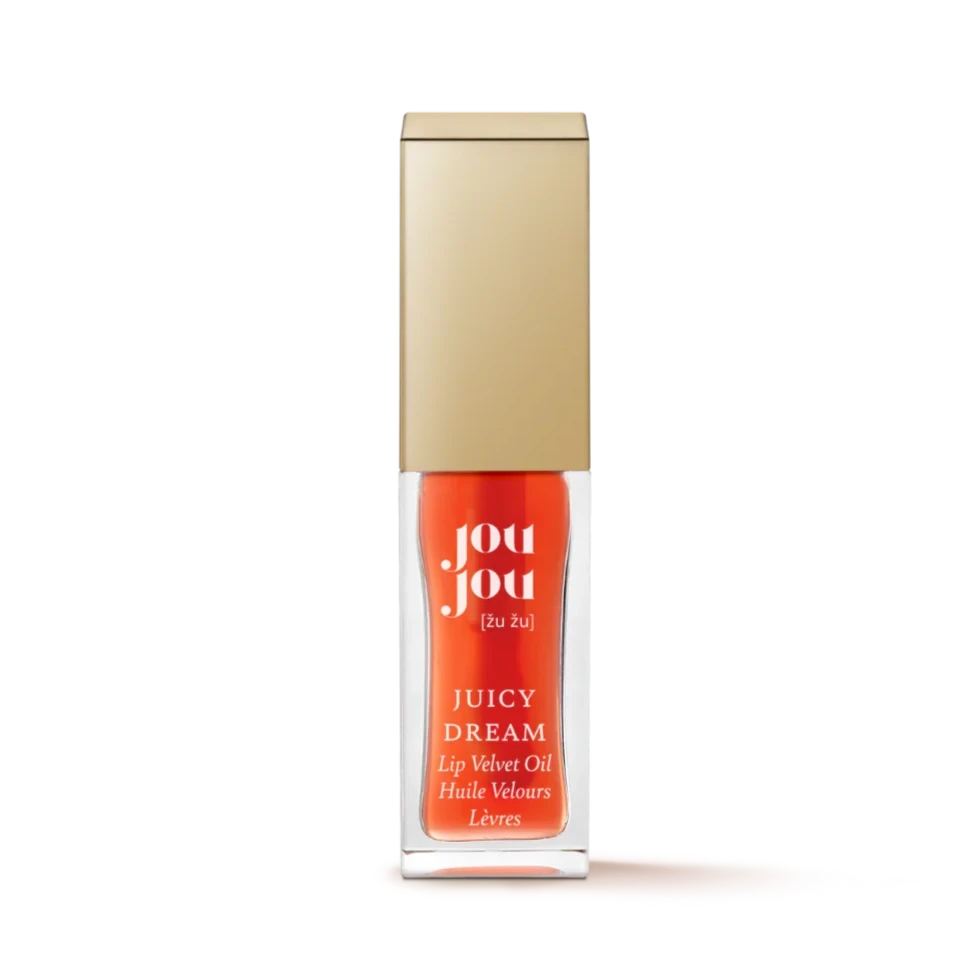 Juicy Dream Lip Velvet Oil von JouJou vor weißem Hintergrund. North Glow