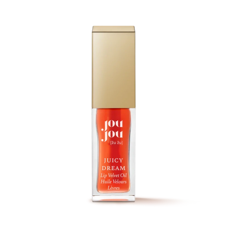 Juicy Dream Lip Velvet Oil von JouJou vor weißem Hintergrund.