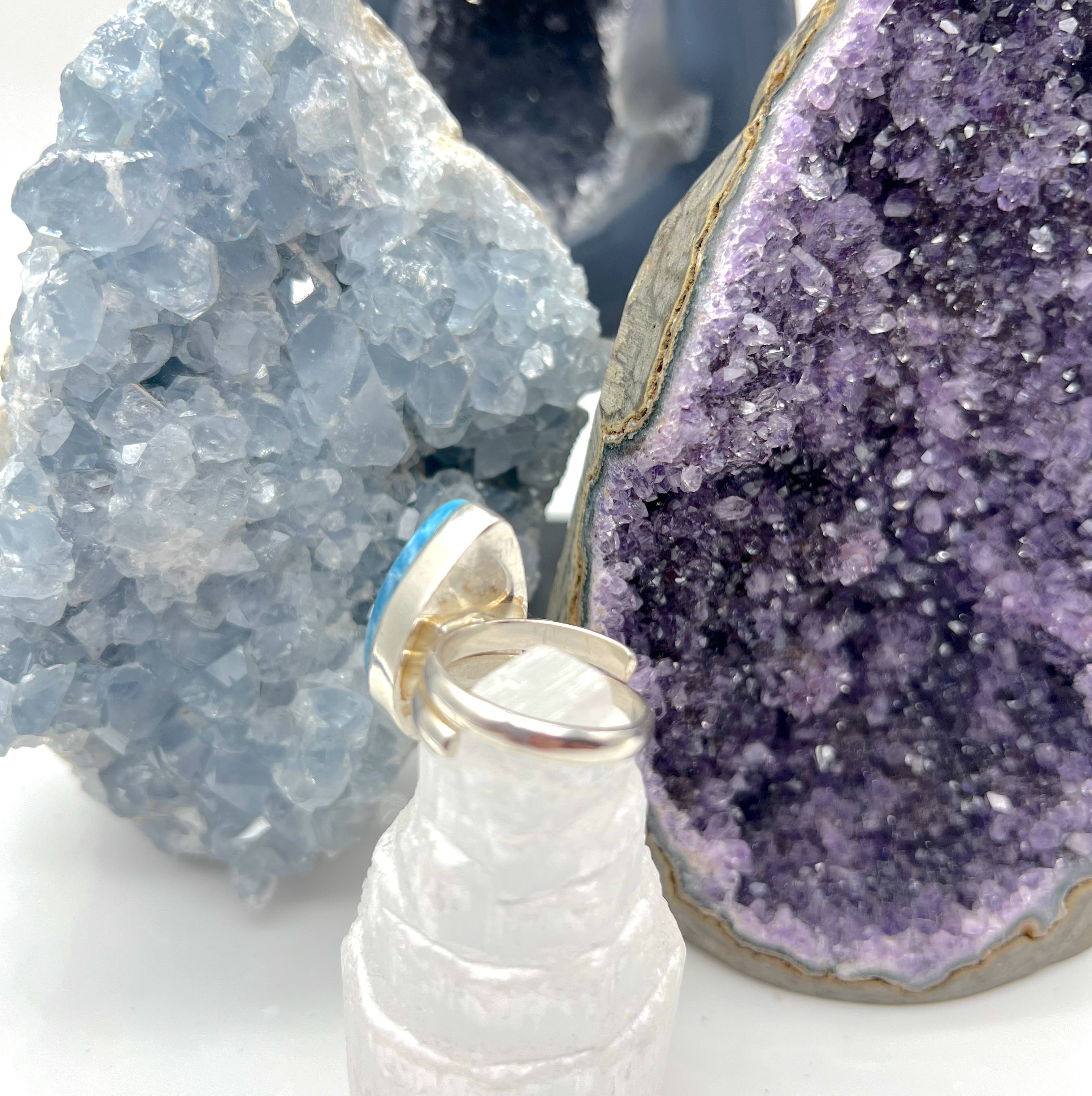 Larimar Adjustable Rings · Unique Pieces