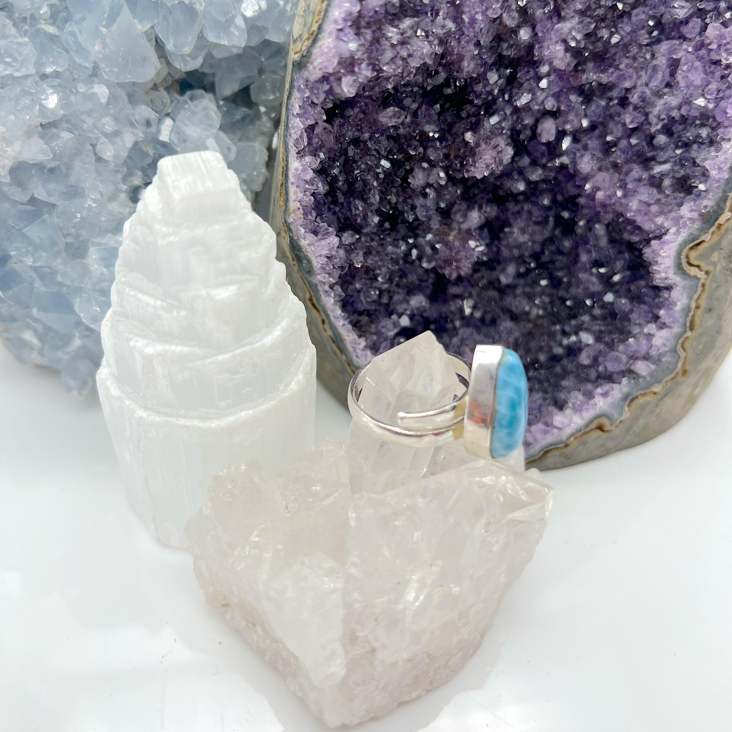 Larimar Adjustable Rings · Unique Pieces