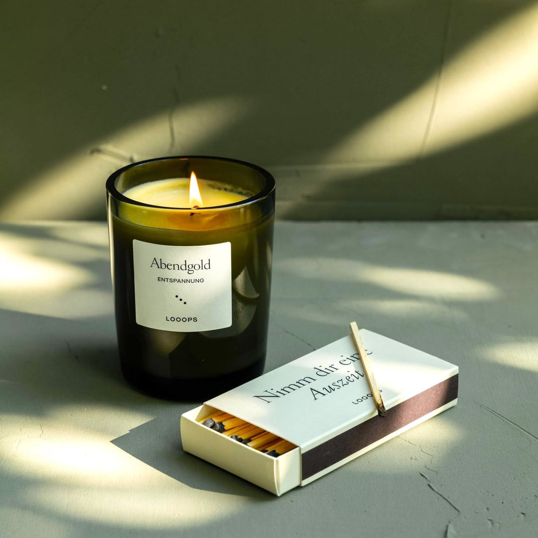 LOOOPS Kerze "ABENDGOLD" | natürliche Duftkerze (Limitierte Edition) North Glow