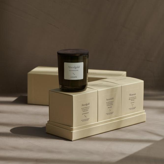 LOOOPS Kerze "ABENDGOLD" | natürliche Duftkerze (Limitierte Edition)