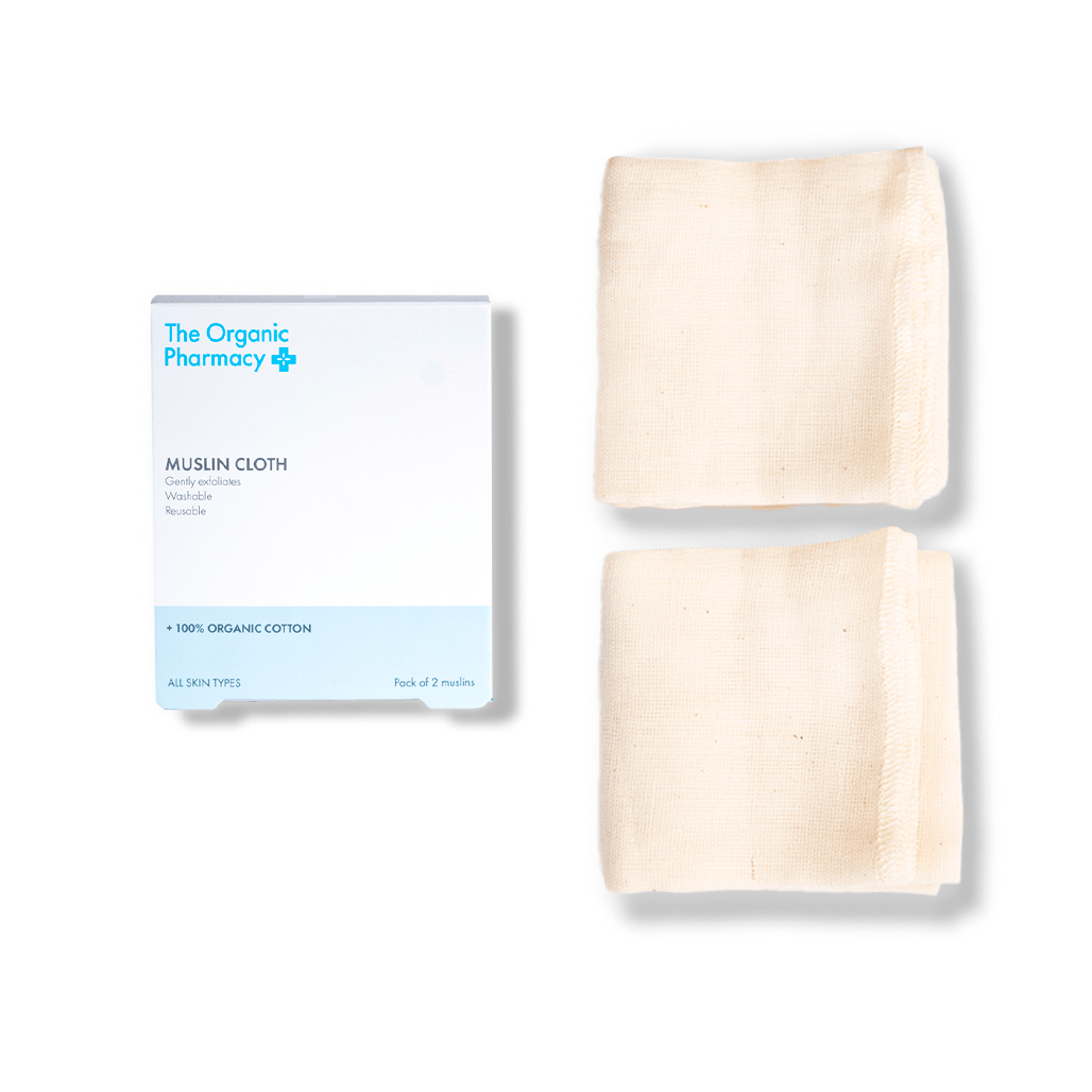 2 beige Musselintücher mit Verpackung