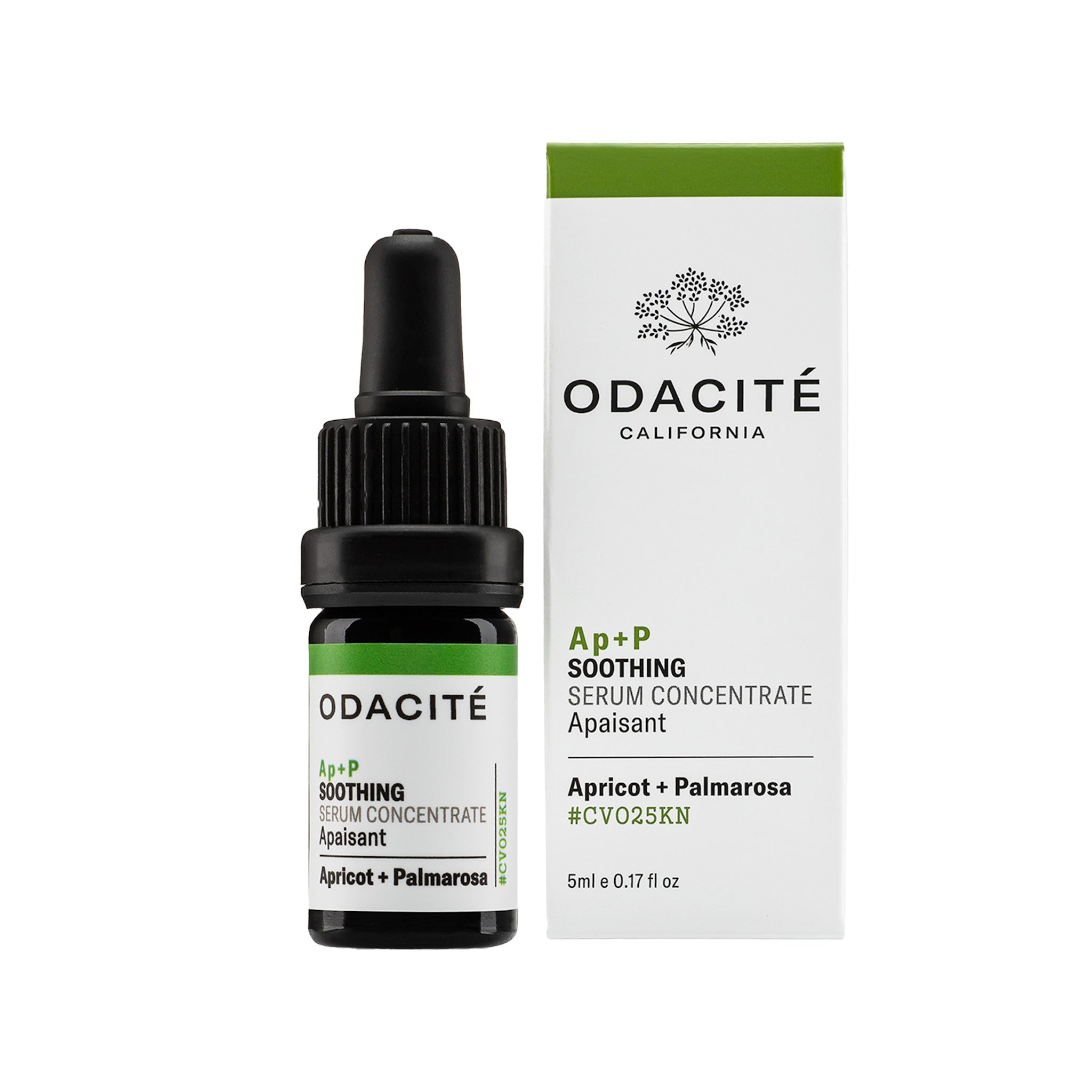 Odacité Ap+P Soothing Serum Concentrate mit Verpackung auf weißem Hintergrund