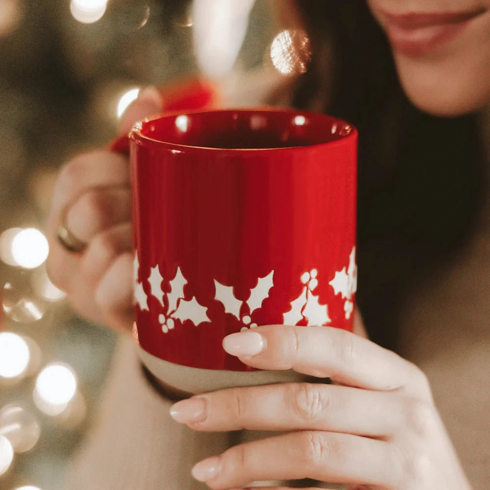 RED HOLLY Coffee Mug - Weihnachtstasse SWEET WATER DECOR