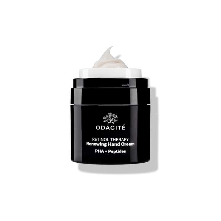 Retinol Therapy Renewing Hand Cream von Odacité in eleganter Glasverpackung – luxuriöse Handpflege mit Retinol, PHA & Peptiden