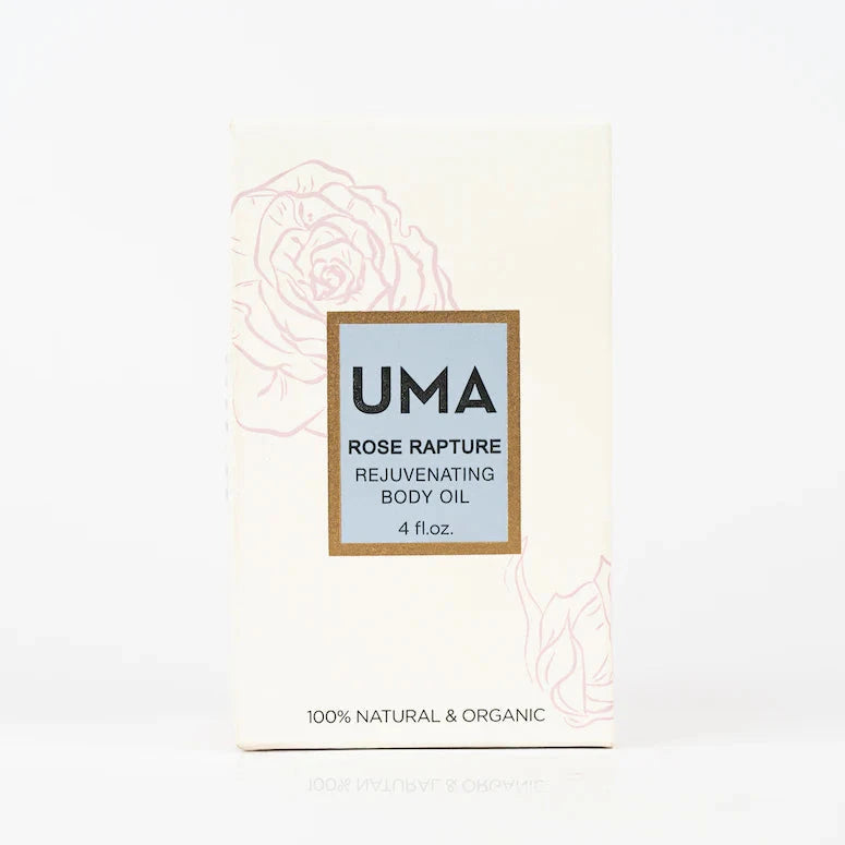 Verpackung UMA Rose Rapture Body Oil – luxuriöses Körperöl mit Bio-Rosenextrakt
 North Glow