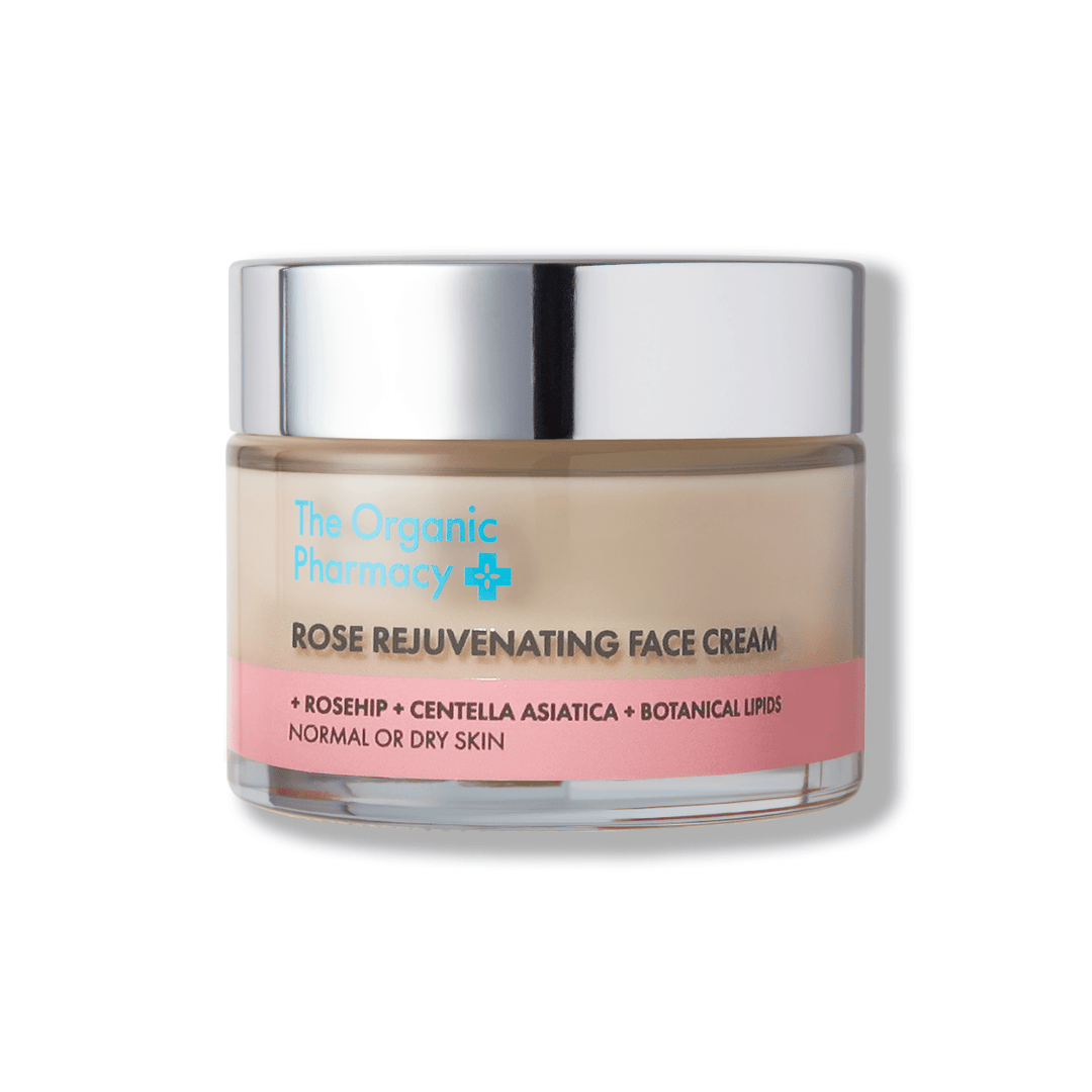 Rose Rejuvenating Face Cream Tiegel mit silbernen Deckel vor weißem Hintergrund North Glow