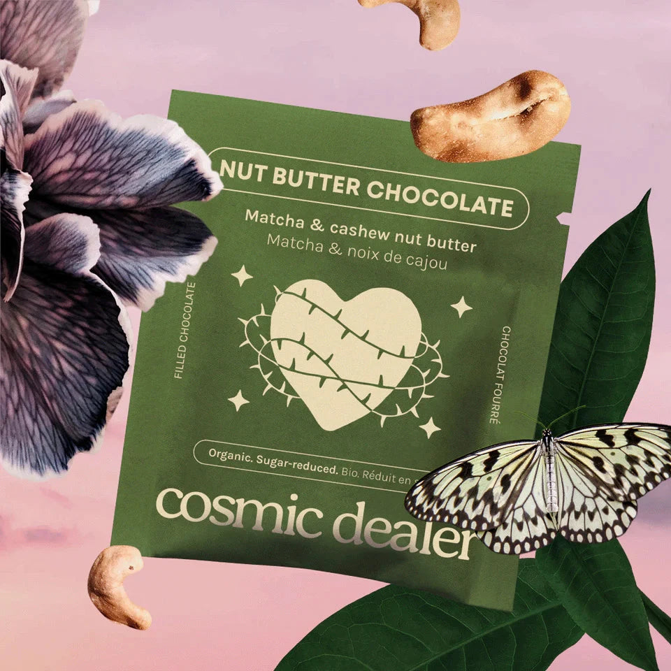 MATCHA & CASHEW BUTTER 4er Box Chakra Schokolade COSMIC DEALER North Glow