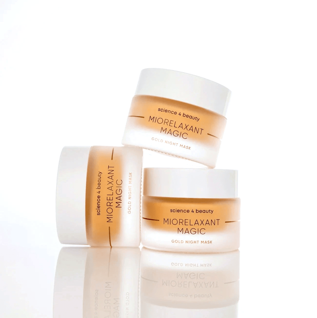 Luxuriöse Nachtpflege mit der MIORELAXANT MAGIC™ Night Mask Gold von science 4 beauty – goldene Maske mit Spa-Gefühl für zuhause North Glow