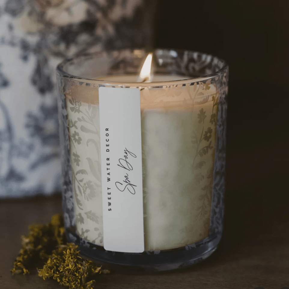 Sojawachskerze "Spa Day" - Blumiges Design