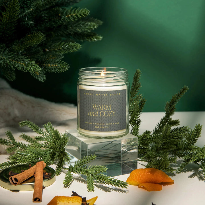 Sojawachskerze "WARM and COZY" (Herbst-/ Winterdesign) | Sweet Water Decor