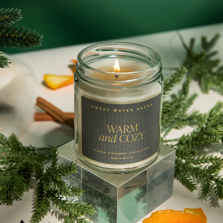 Sojawachskerze "WARM and COZY" (Herbst-/ Winterdesign) | Sweet Water Decor