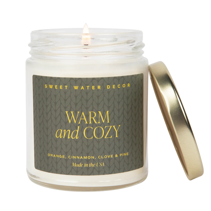 Sojawachskerze "WARM and COZY" (Herbst-/ Winterdesign) | Sweet Water Decor