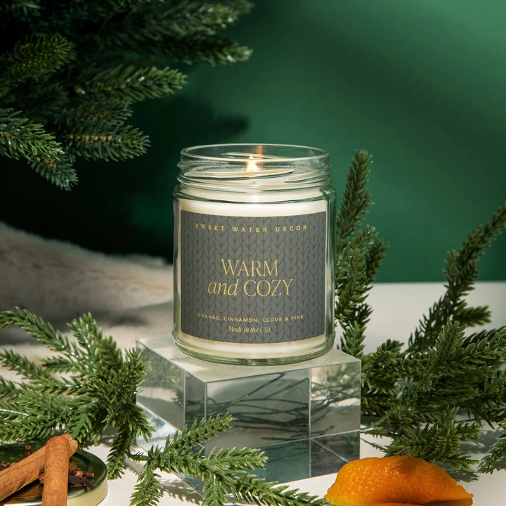 Sojawachskerze "WARM and COZY" (Herbst-/ Winterdesign) | Sweet Water Decor