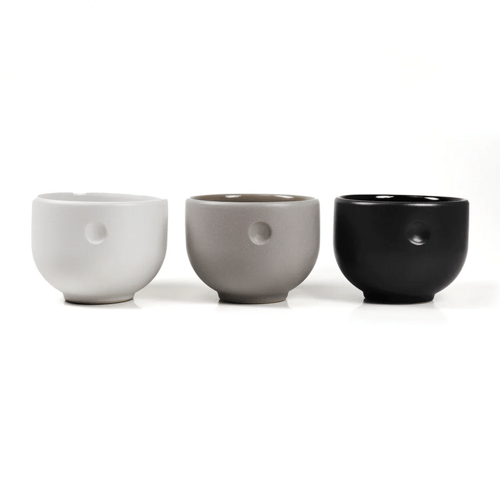 Stylische Cappuccino Tasse Keramik Ruhepunkt - schwarz