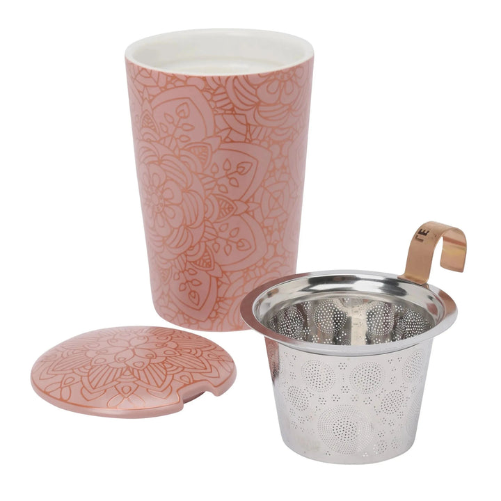 Teaeve "Mandala Powder" - Porzellanbecher mit integriertem Teesieb