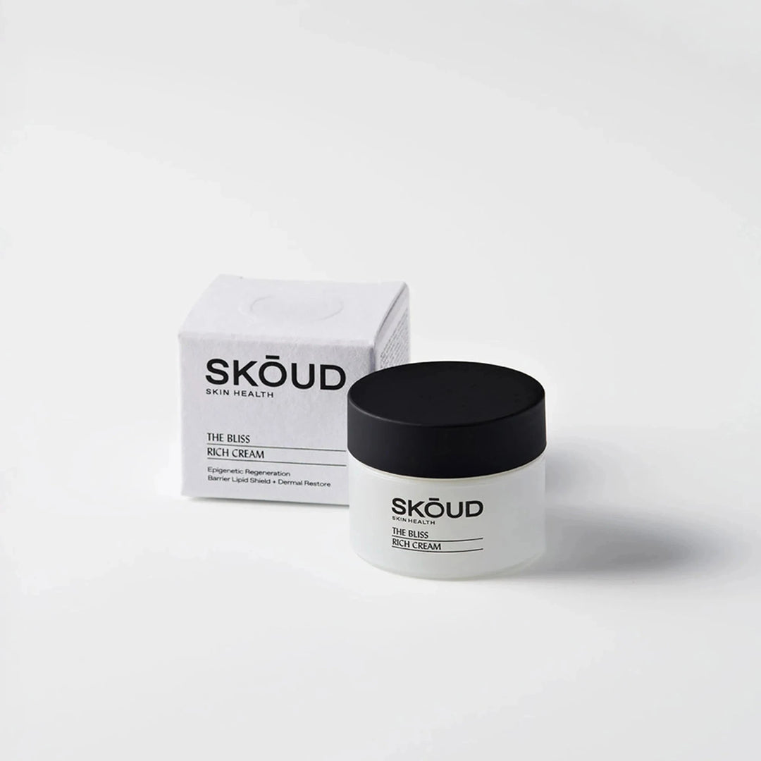 SKŌUD The Bliss Rich Cream mit Verpackung – nachhaltige, vegane Feuchtigkeitspflege North Glow