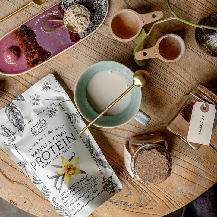 Vanilla Chai Pflanzliches Protein mit Adaptogenen | Anima Mundi